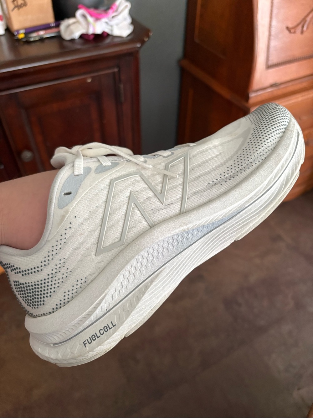 New Balance Women's White/Light Gray FuelCell Running Sneaker
